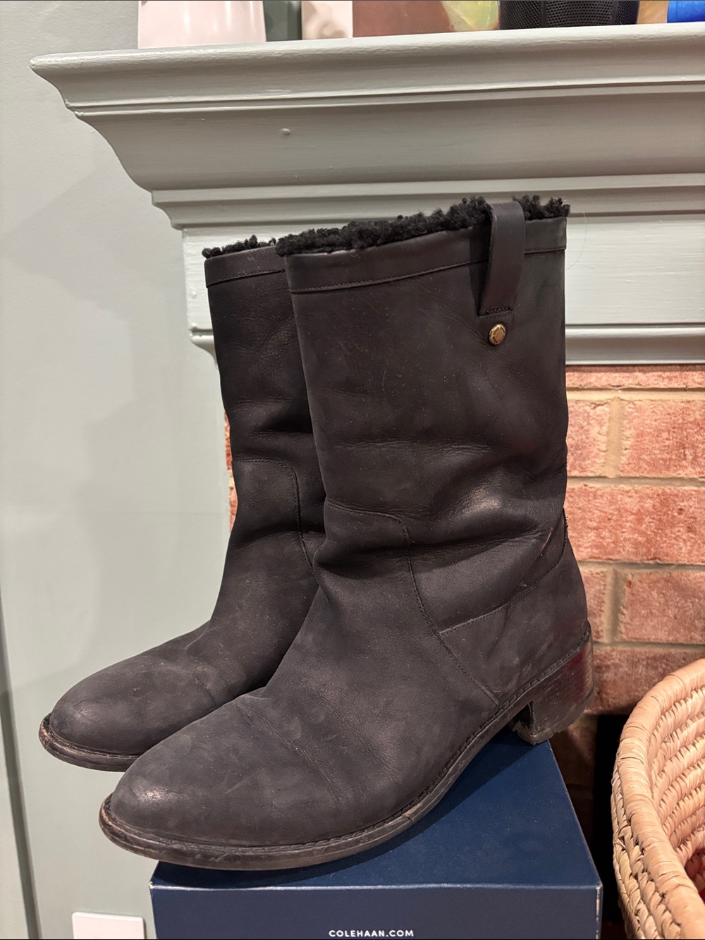 Cole Haan Black Rubber Lug Sole Boot (Grands)